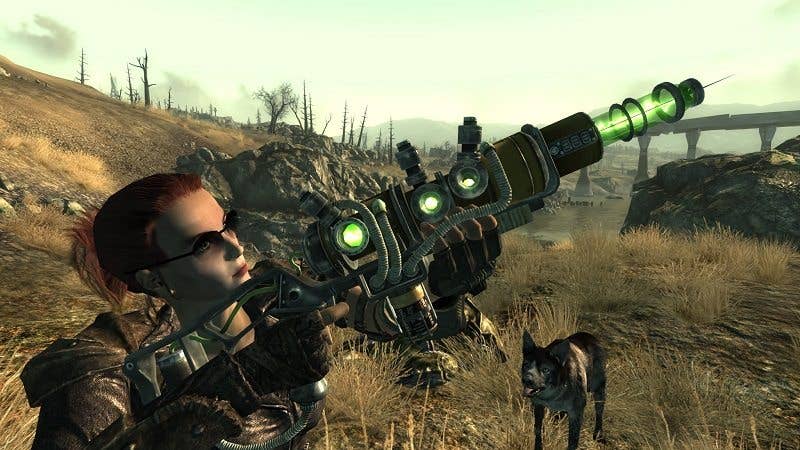 And yet everyone still puts their face up to the weapon like it was a firearm from our world. (Bethesda Studios)