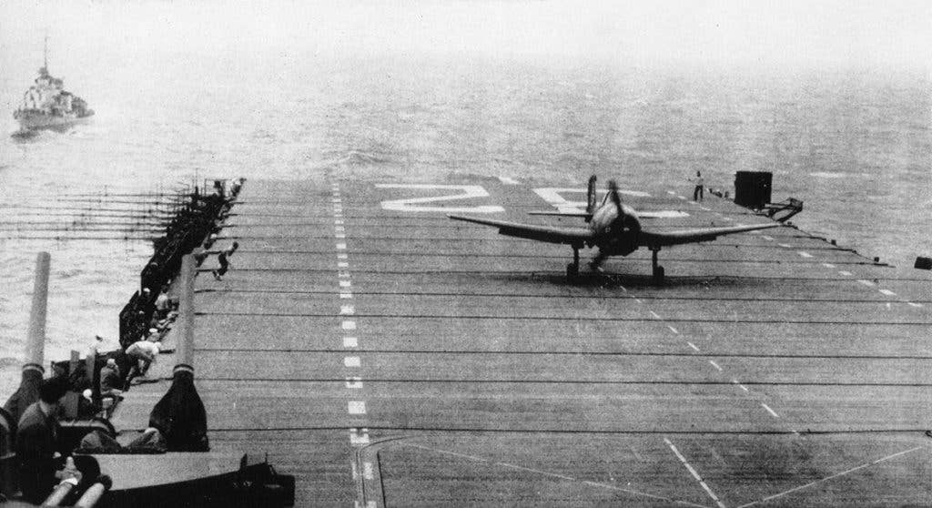 F6F Hellcat on aircraft carrier