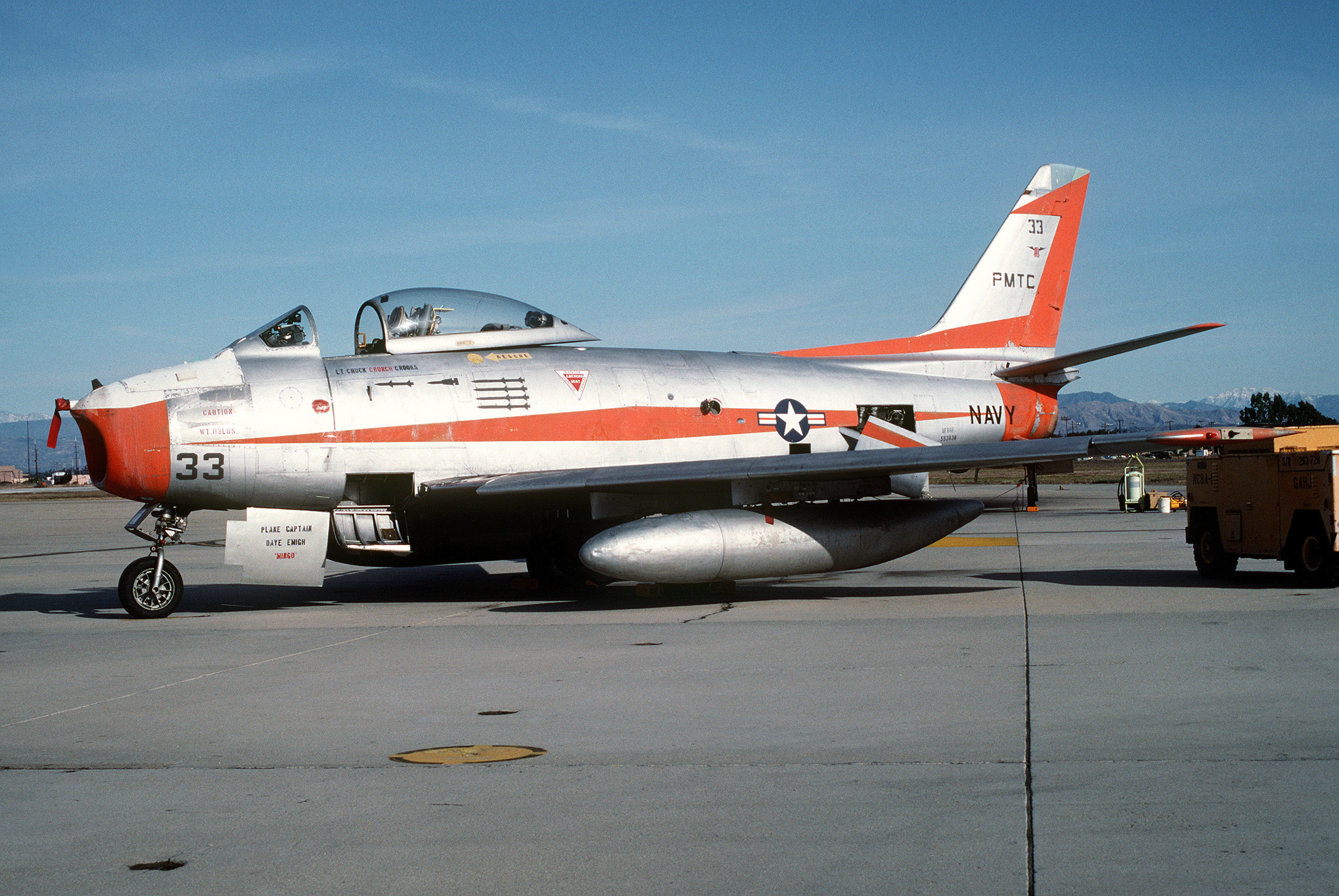 The QF-86 Sabre was still in service with the United States military in 1991 - four decades after F-86 Sabres blasted Commies out of the sky.<br>(U.S. Navy photo by PH2 Bruce Trombecky)