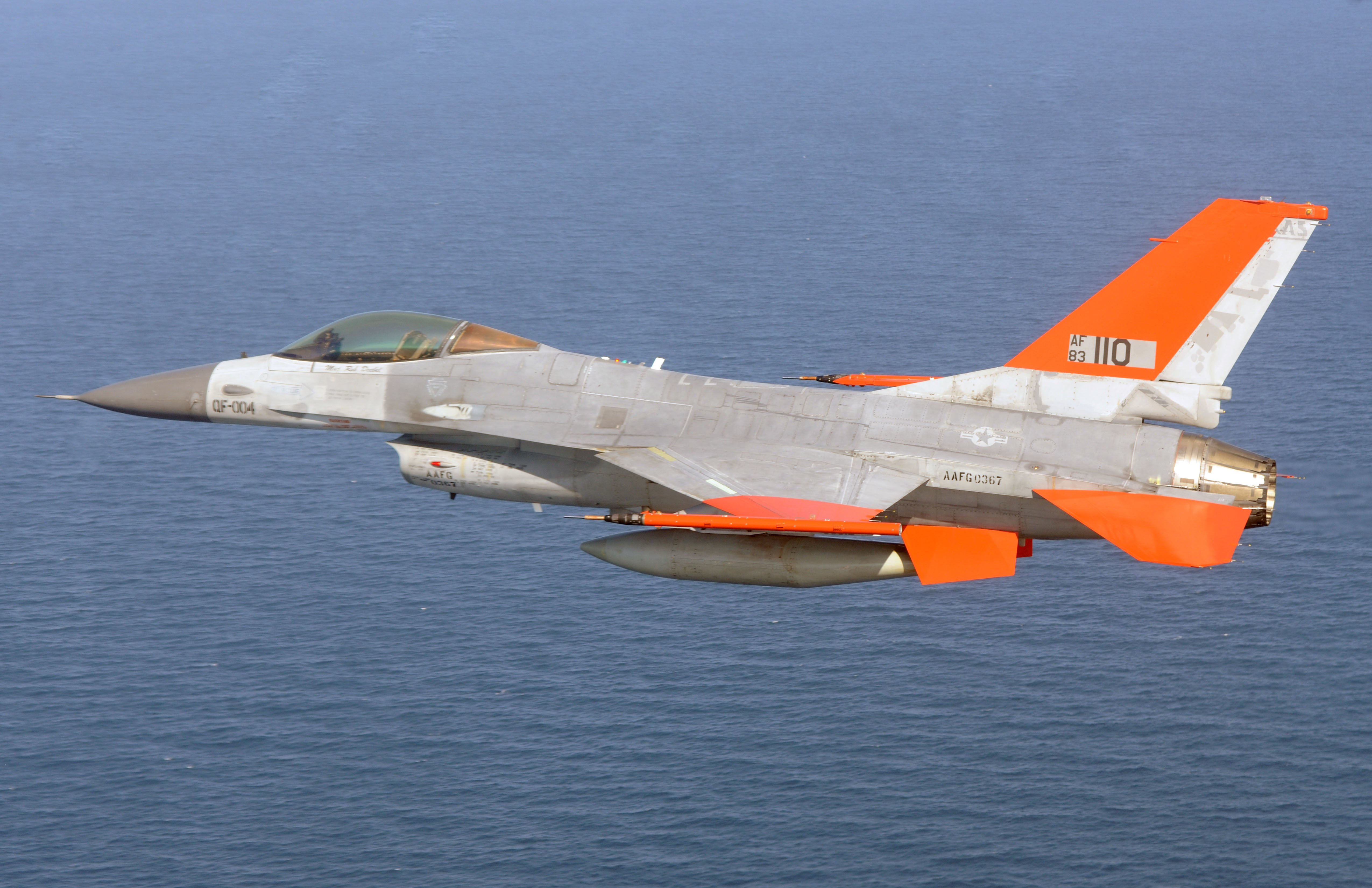 The QF-16 Fighting Falcon will be serving as a target drone for the foreseeable future.<br>(USAF photo by MSgt. J. Scott Wilcox)