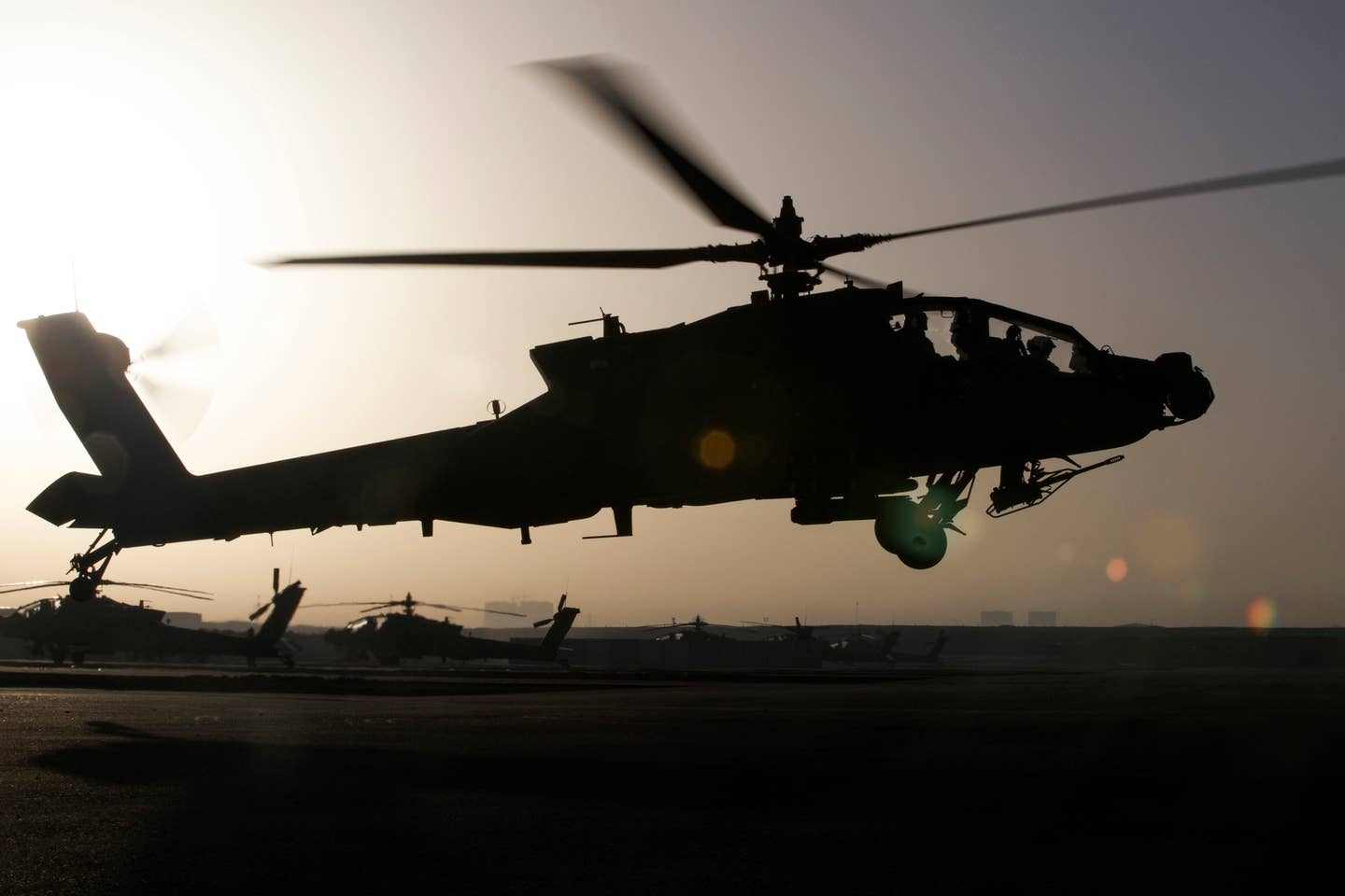 A U.S. Army AH 64E Apache helicopter.