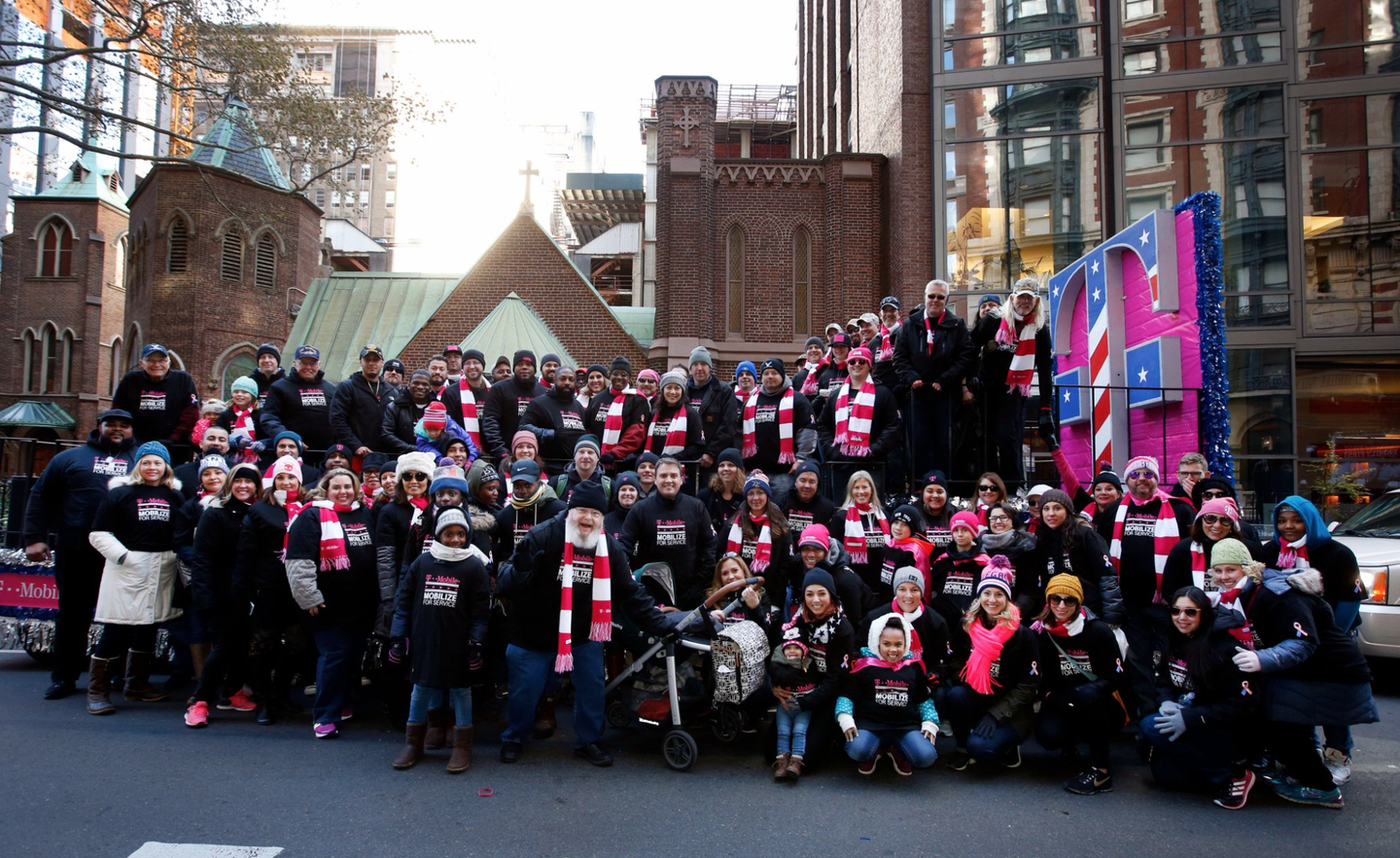 T-Mobile's veteran employees who participated in the 2017 NYC Veterans Day Parade