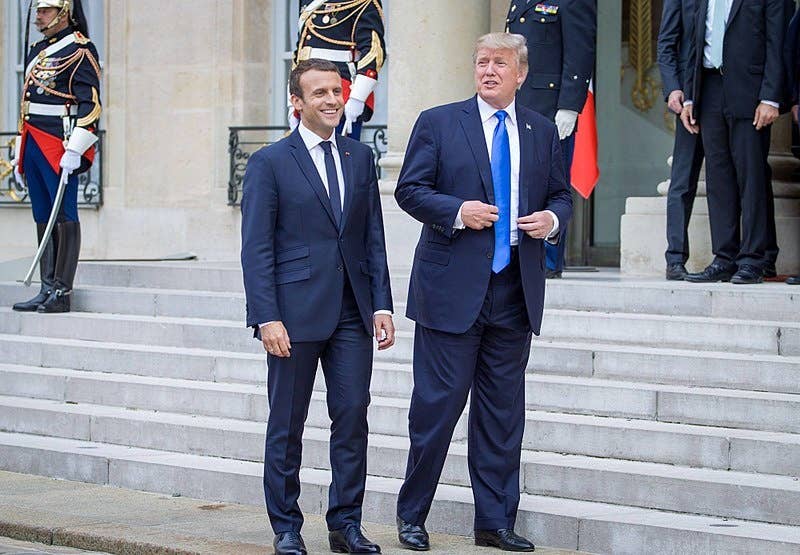 President Donald Trump with President Emmanuel Macron.
