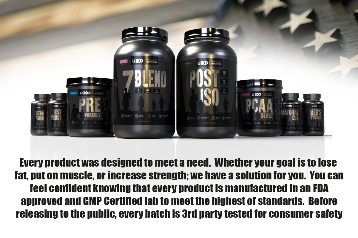 UXO has developed a full line of safe supplements.