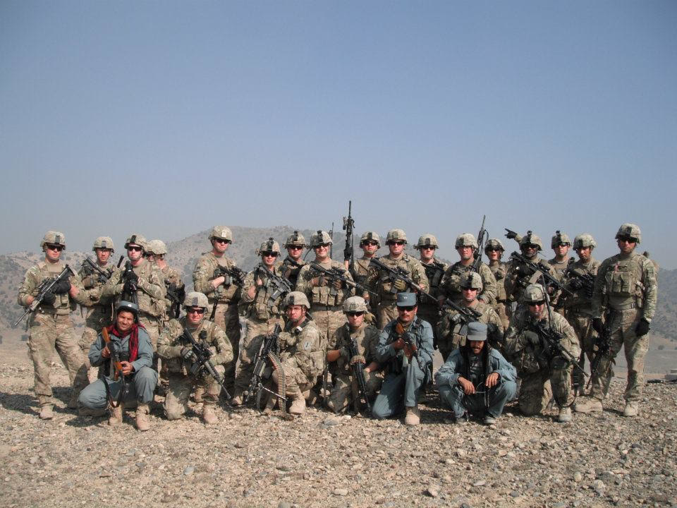 Klipstein and his platoon. He's the one smiling in the center.