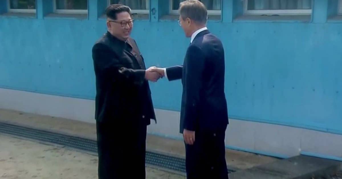 North Korean leader Kim Jong Un andu00a0South Korean President Moon Jae-in