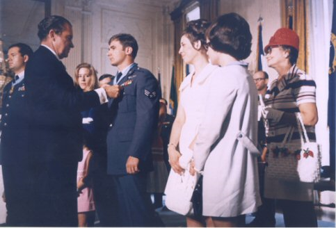 On May 14, 1970, Armed Forces Day, John L. Levitow was awarded the Medal of Honor by President Richard Nixon