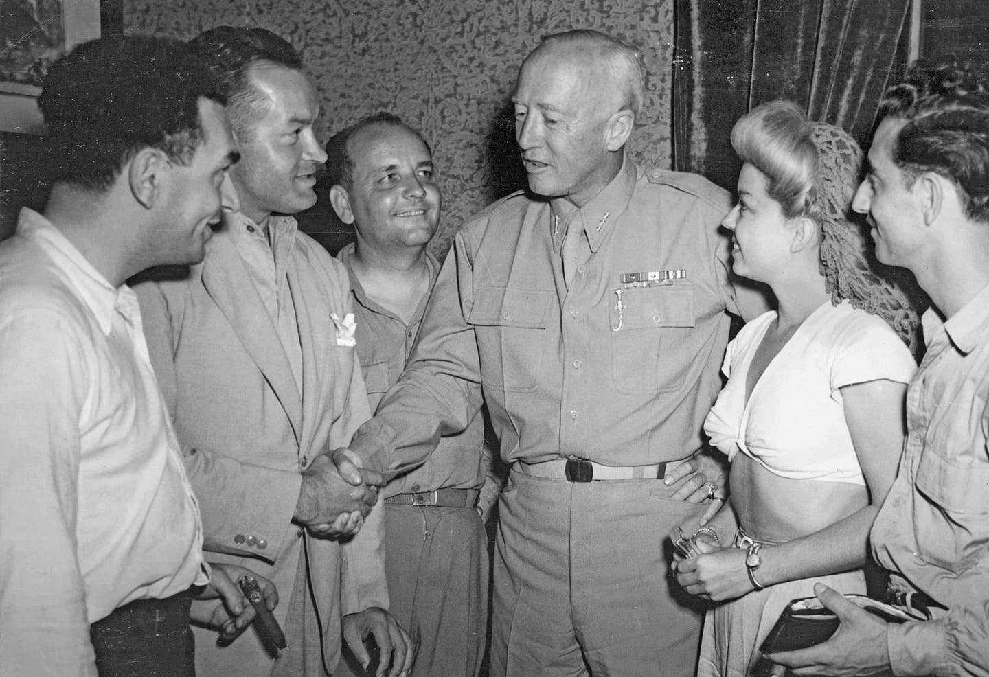 Bob Hope and his USO troupe arrived in Sicily three days after Gen. Patton and the Seventh Army took the key town of Messina. (Public domain)