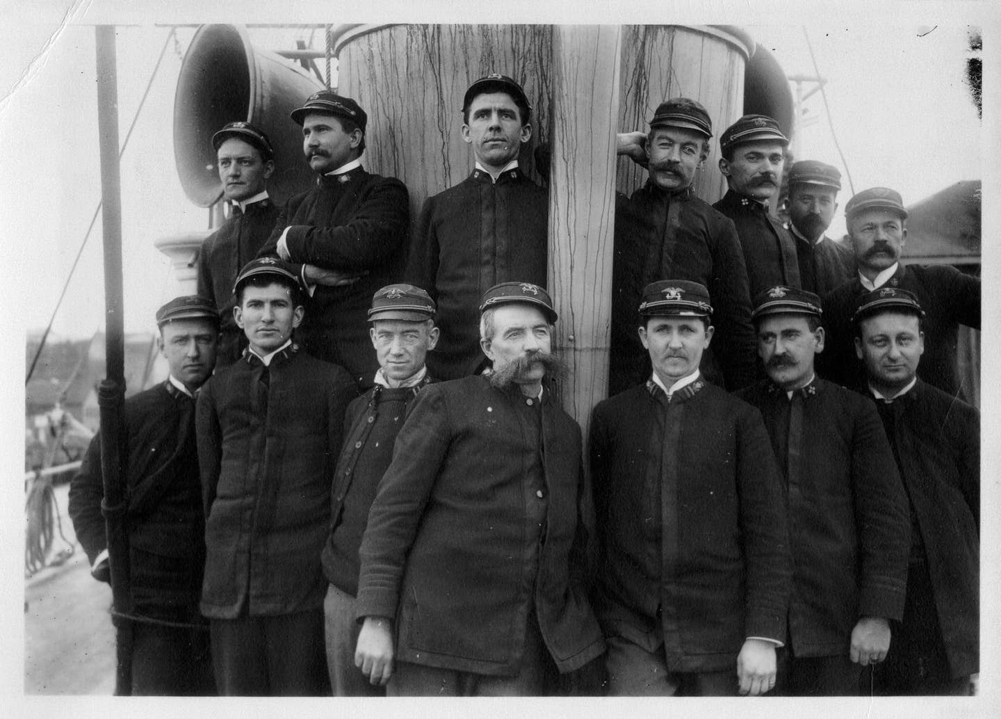 Cutter Bear officers, including Second Lt. Ellsworth Bertholf (front row far left) and Capt. Francis Tuttle (center).