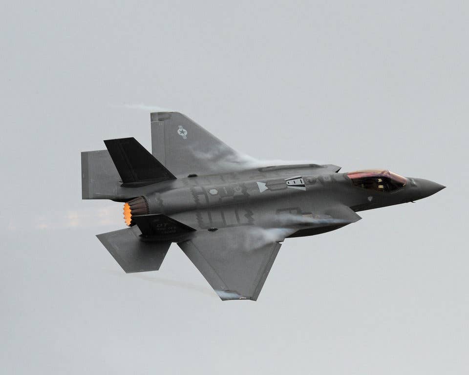 The first F-35A Lightning II to land at Hill Air Force Base, Utah, arrives Sept. 13, 2013.