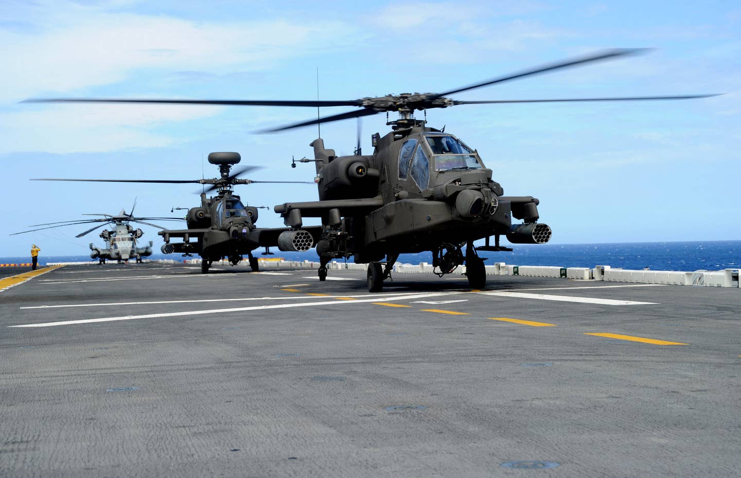 Two U.S. Army AH-64E Apache Guardians.