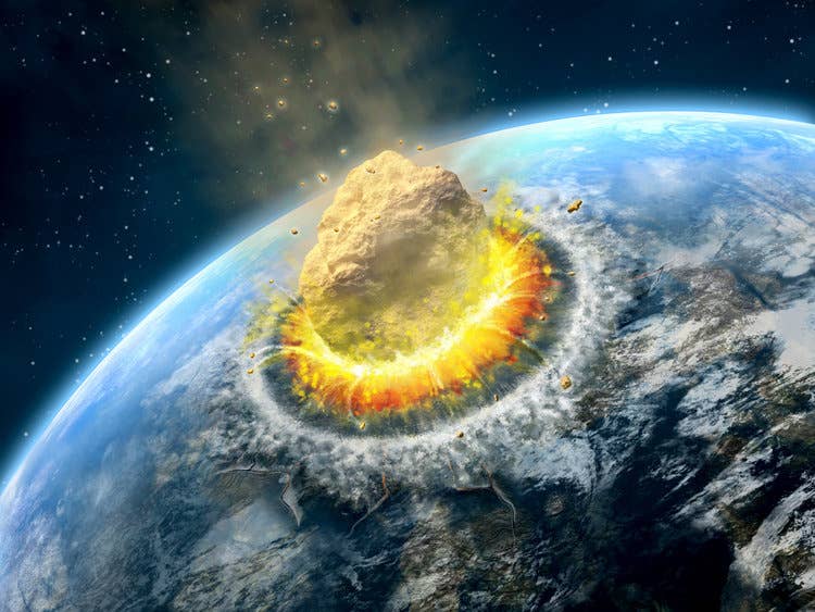 A digital example of an asteroid strike