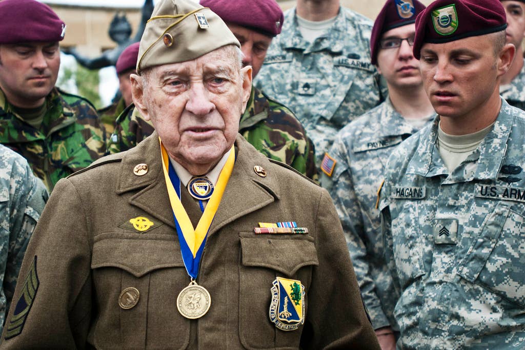 World War II veteran, Sgt. Maj. Raymond Sylvester.