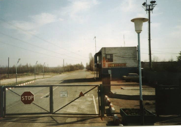Entrance to the zone of alienation around Chernobyl.