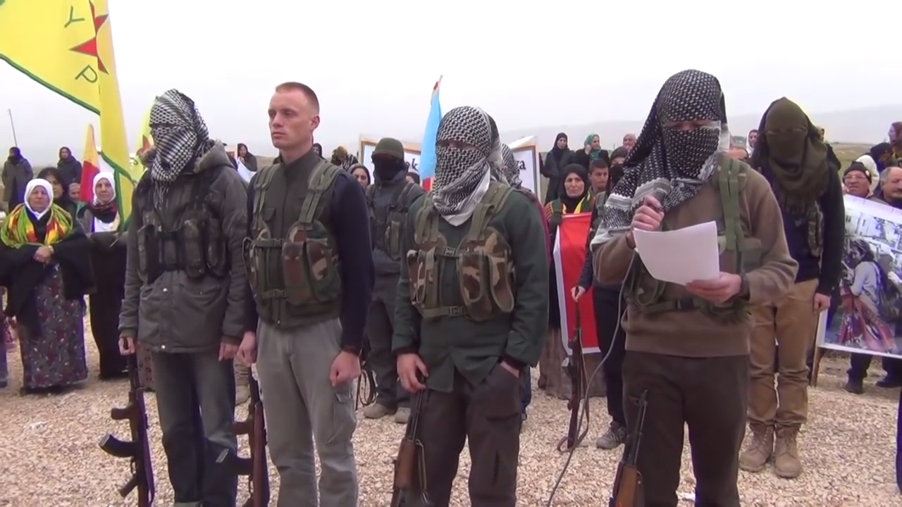 German, French, and Spanish fighters of the YPG in northern Syria.
