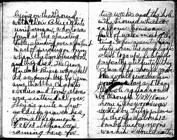 Pages from the journal of Private Joseph Sommers.