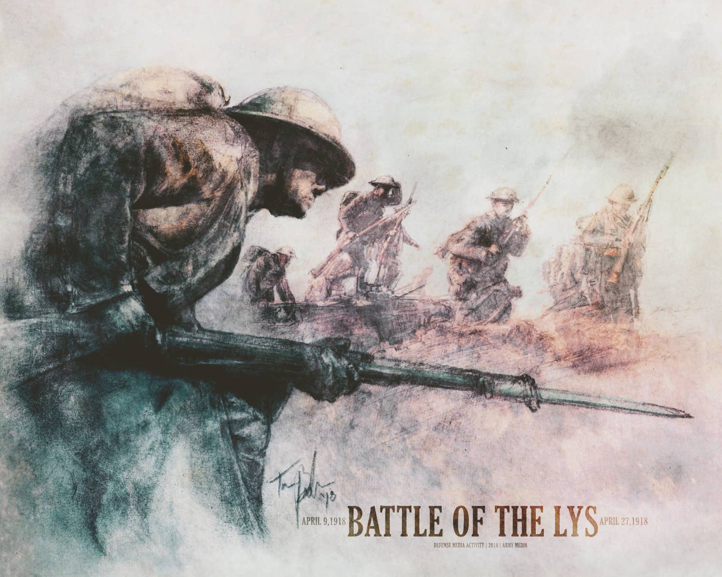 The battle for Lys took place April 9 - 27, 1918 and is one of the U.S. Army's campaign streamers. However, most of the combatants were French, British and German.