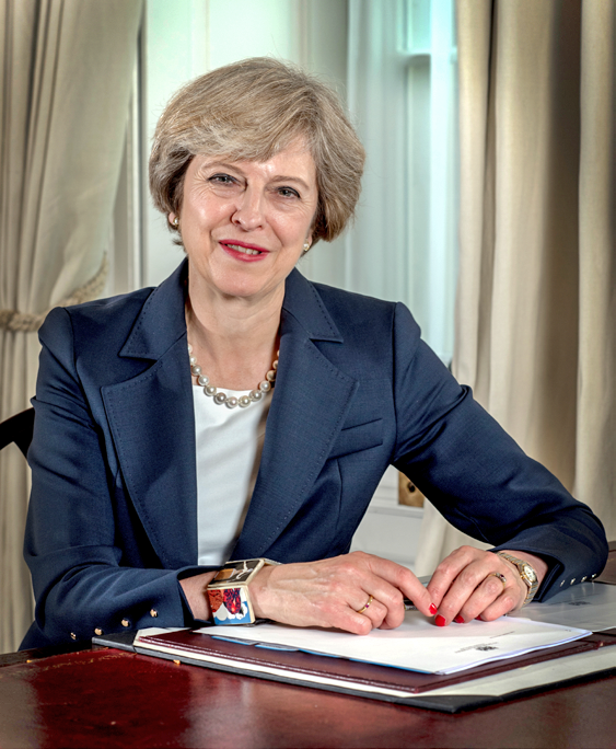Portrait of British Prime Minister Theresa May