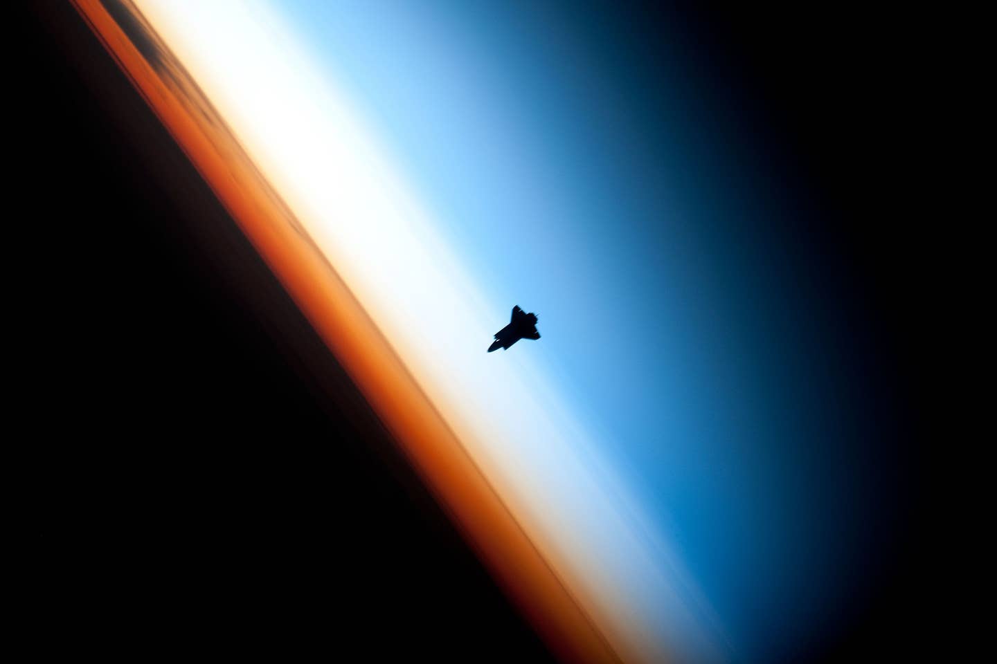 The Space Shuttle Endeavor breaching the Mesosphere.
