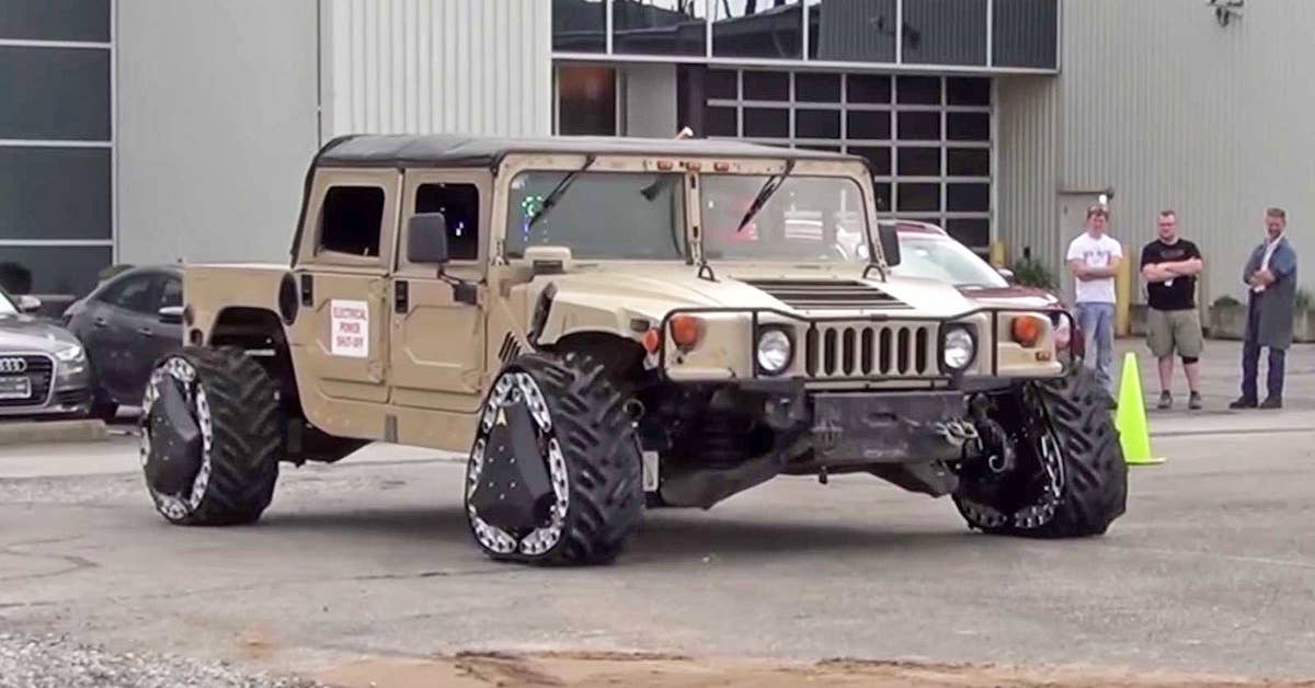 Watch this new Humvee wheel transform into tracks