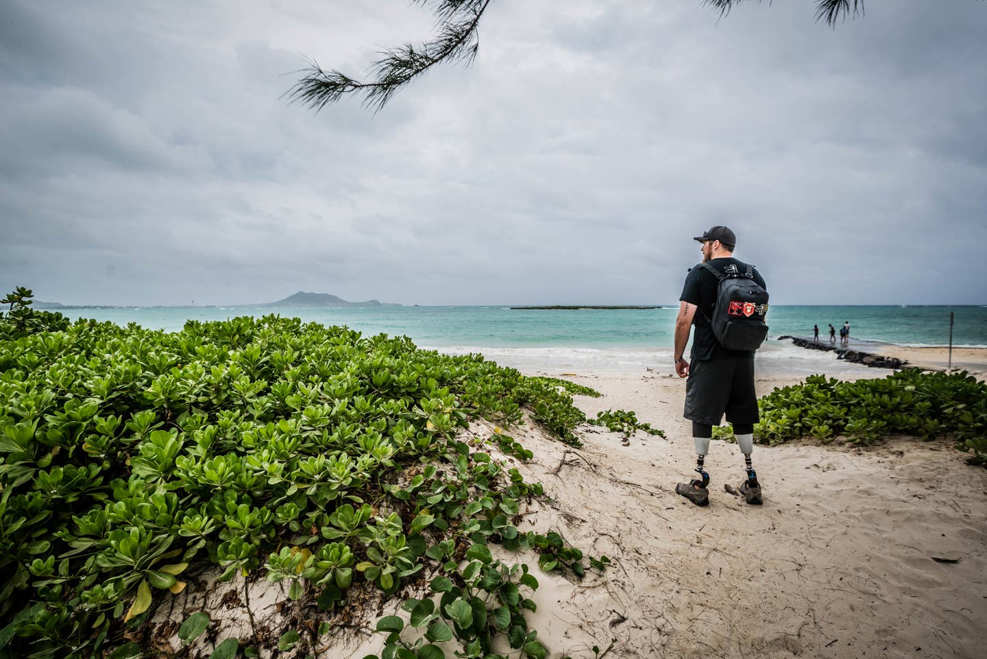 U.S. Marine Robert Bruce conducts location scouting on Oahu.