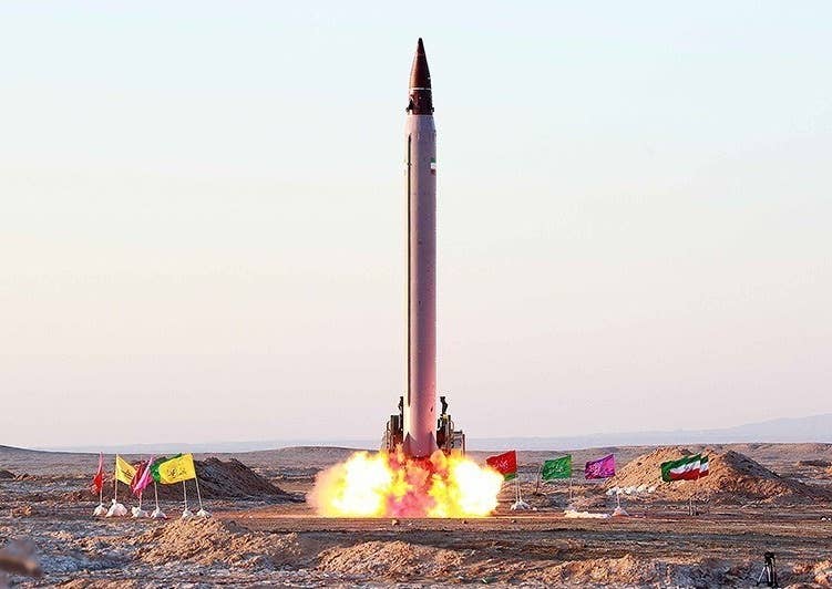 An Iranian missile is fired during testing. Iran has built three underground missile factories. In a potential war with the country, expect that someone will have to secure all the subterranean sites.<br>(Tasnim News Agency)