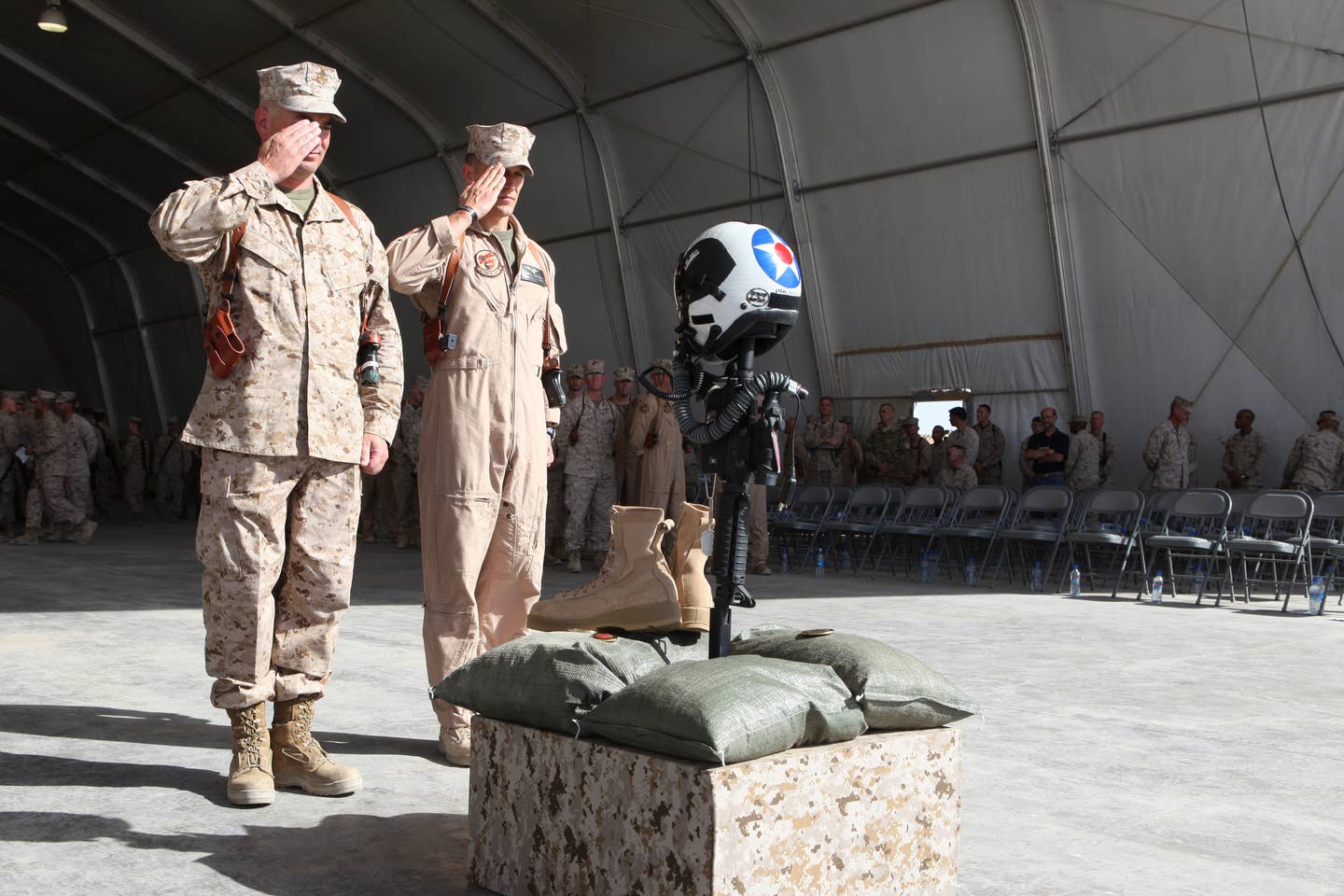 Lt. Col. Christopher Raible's memorial after the Camp Bastion assault