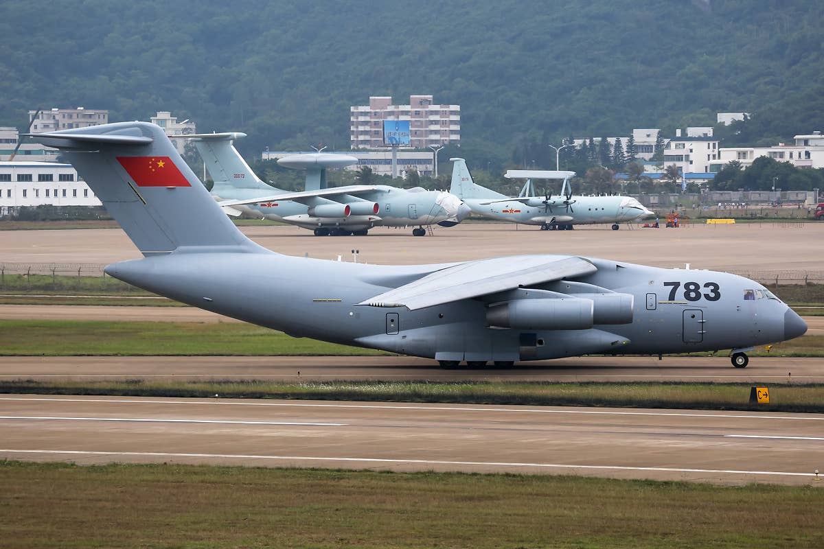 The Chinese heavy lift Y-20 aircraft at the Zhuhai Airshow in 2014.<br>(Photo by Airliners.net, CC BY-SA 4.0)