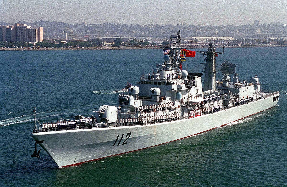 The Chinese Type 052 destroyer is an imitation of the U.S. Navy Arleigh-Burke class. The Chinese <em>Haribing </em>(DDG 112) is pictured above.<br>(U.S. Department of Defense)