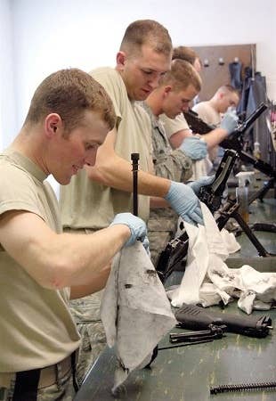 There is a method to the madness. If your NCO is having you clean them days or weeks after the range (and you already cleaned them then), they're just looking for busy work.<br>(U.S. Air Force photo by Margo Wright)