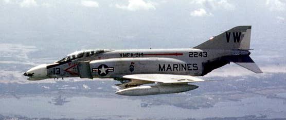 F-4 phantom flying