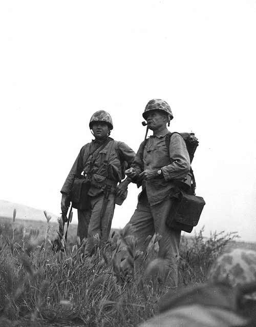 Marine Col. Lewis "Chesty" Puller in Korea after the Inchon landings.<br>(U.S. Marine Corps Staff Sergeant M. Shutak)