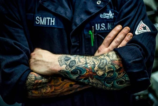 We do know for a fact, however, that he's responsible for his famous quote: "A sailor without a tattoo is like a ship without grog: not seaworthy."<br>(U.S. Navy photo by Seaman Ryan McFarlane)