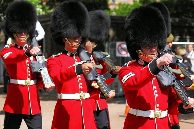The Coldstream Guards also famously guard Buckingham Palace and rotate into combat zones like the rest of the British Army.<br>(UK Army photo by Capt. Roger Fenton)