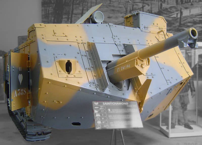 A Saint Chamond tank sits in a museum in western France.<br>(Fat Yankey, CC BY-SA 2.5)<br> 