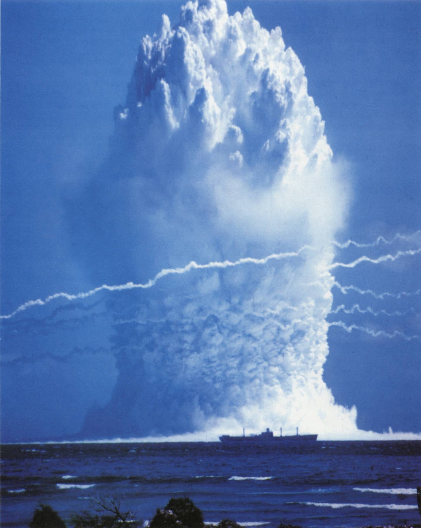 The underwater nuclear test Hardtack Umbrella was an 8-kiloton explosion. Most nuclear torpedoes were 10-kilotons or greater.<br>(U.S. Navy)
