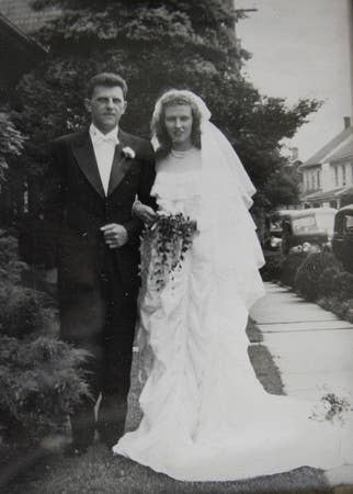 Hensinger and his wife, married after the war.