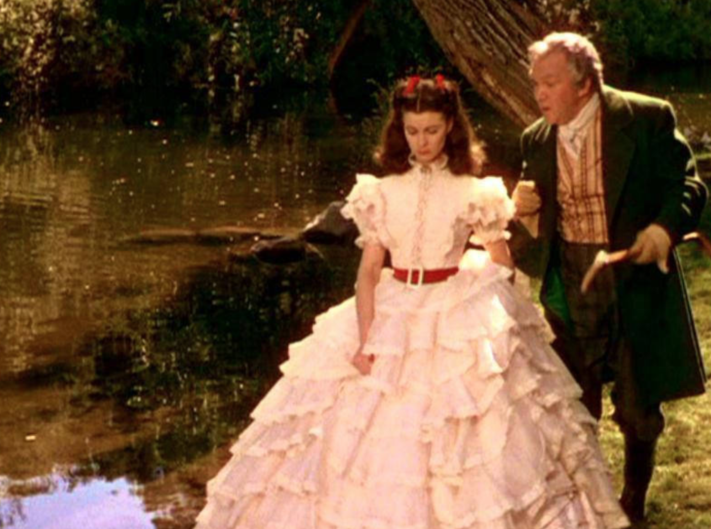 Vivian Leigh wearing the dress that inspired Ruth Hensinger's parachute dress in "Gone With The Wind." (MGM/ Loew's)
