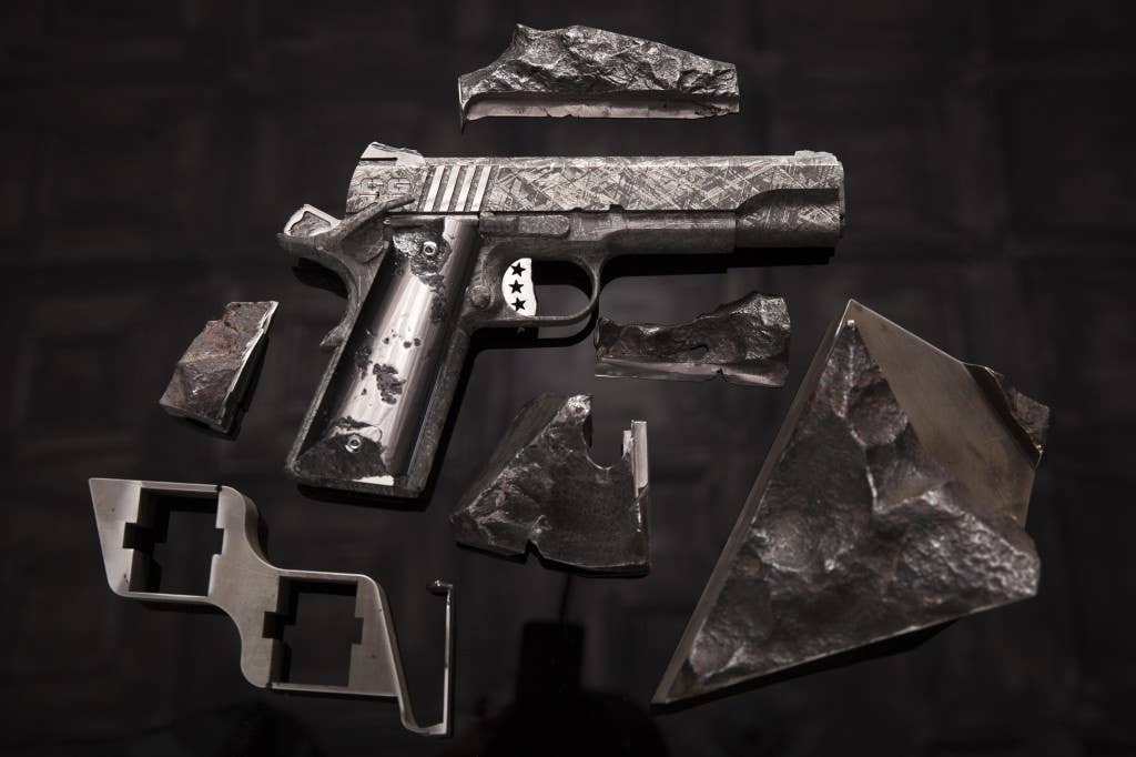 The Big Bang Pistol Set, crafted from a 4-billion-year-old meteorite from Namibia. (Cabot Guns)