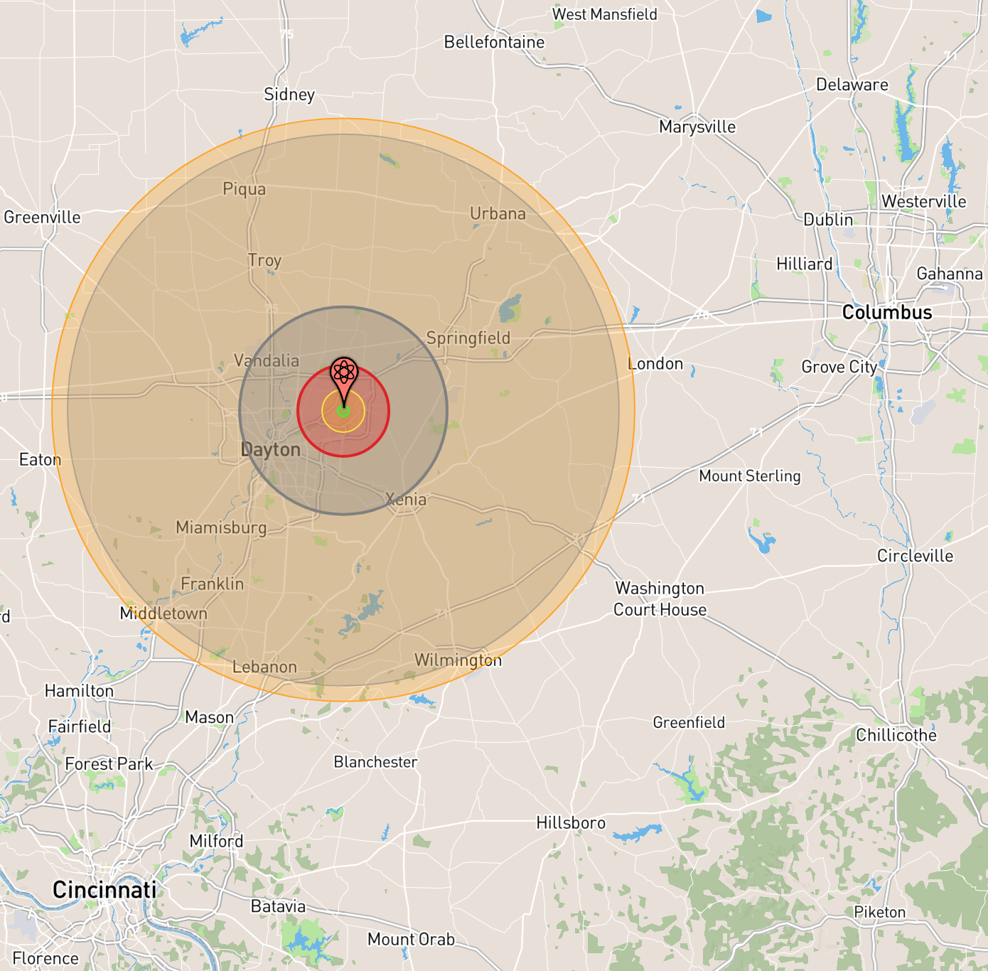 The short answer is yes. (Nukemap)
