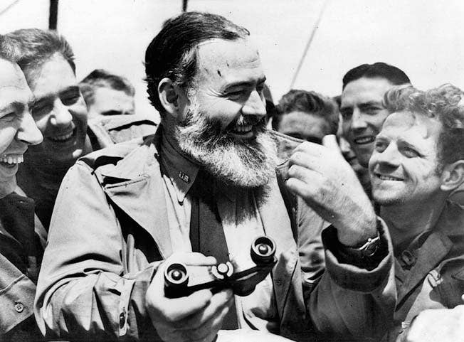 Hemingway giving pointers on growing a vet beard. Probably.