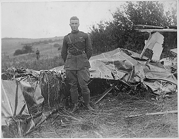 American pilot Frank Luke poses with his 13th confirmed kill.