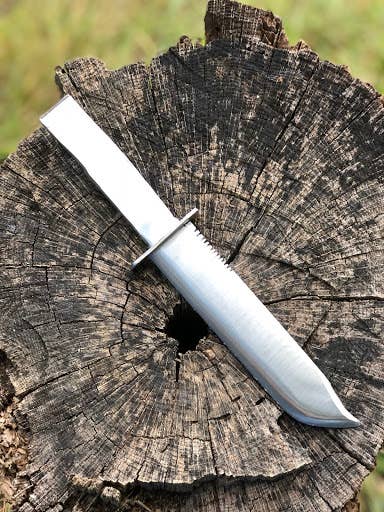 The ridge between the handle and blade creates a stop on one side for a handguard when you're making more elaborate knives.