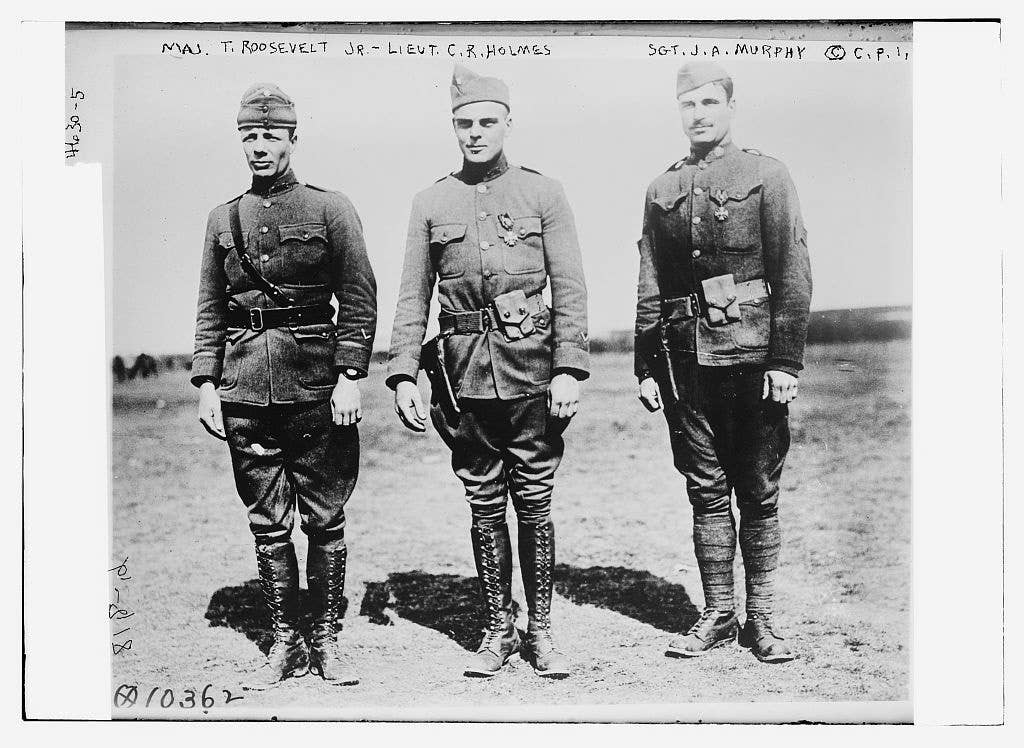 At left, Maj. Theodore Roosevelt, Jr., he would later serve in World War II as a brigadier general and earn the Medal of Honor. (Library of Congress)