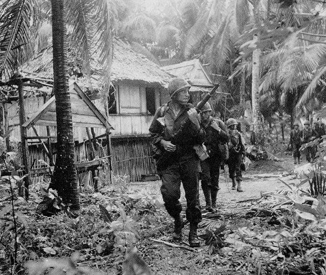 The jungles of the Philippines are thick, and fighting in them was treacherous. (U.S. Army)