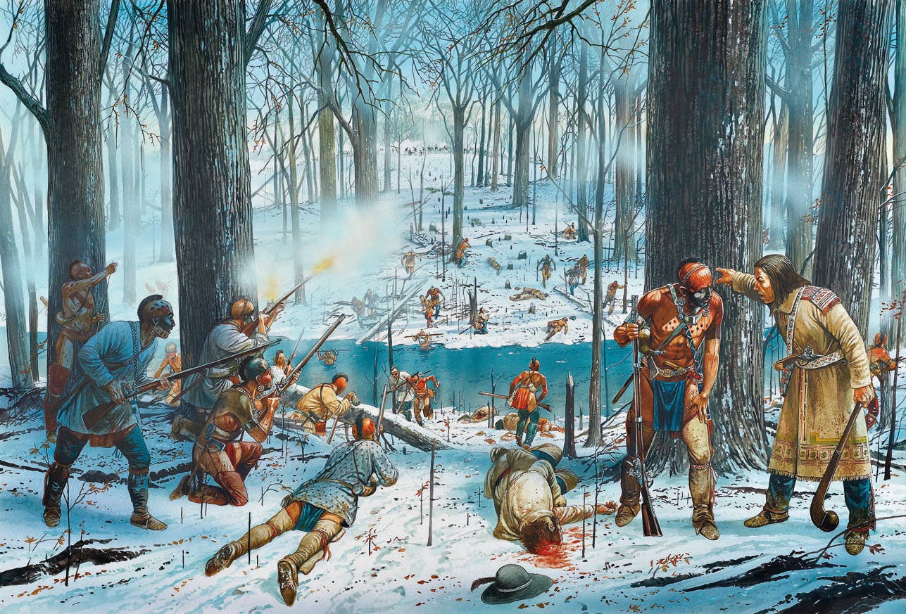 That's a little more accurate. (Illustration by Peter Dennis from John Winkler's,&nbsp;<em>Wabash 1791: St. Clair's Defeat</em>/ courtesy of Fort Recovery State Museum)<br>