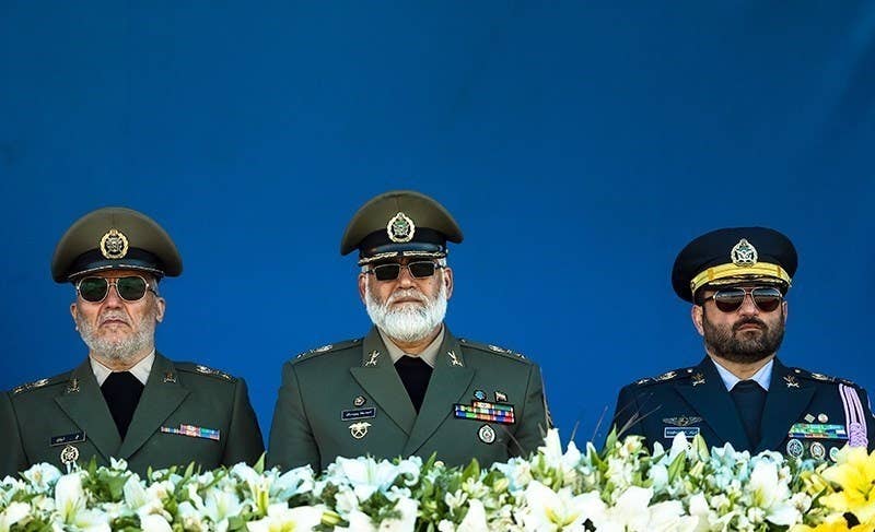 These guys look exactly like the generals that would show up in a movie with that plot. (<a href="https://en.m.wikipedia.org/wiki/File:Iranian_Army_commanders_in_the_military_parade_in_Iran%27s_Army_day_(2016).jpg" target="_blank" rel="noreferrer noopener">Mohammad Akhlaghi via WikiMedia Commons</a>)