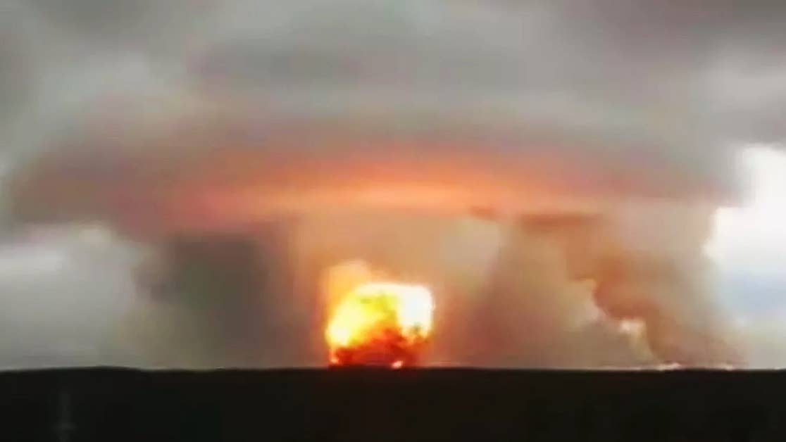 Footage shows Russian ammo depot explosion that launched debris 9 miles