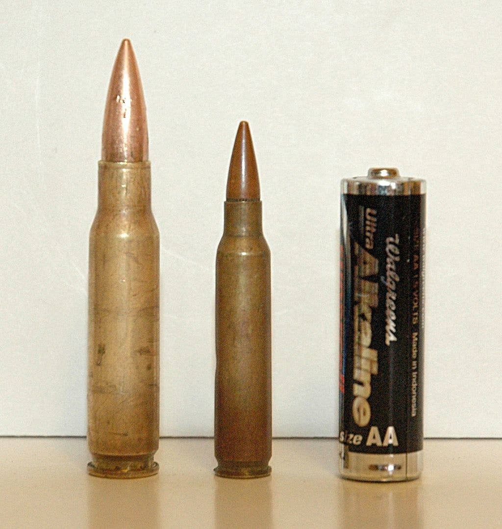 sizes of why military switched from 7.62 to 5.56