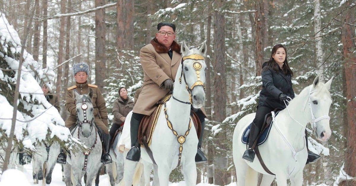 Kim Jong Un rides a majestic horse and sends Christmas threats, I guess